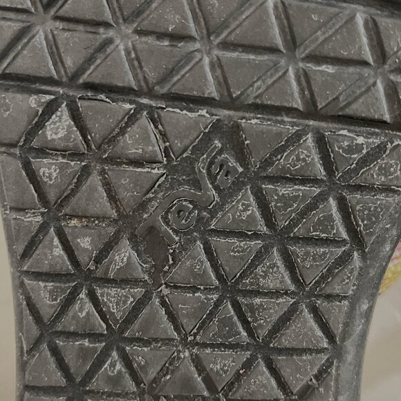 Teva 6 Flip Flop Sandals Voya Antiguous Black Multi Color Straps - Picture 11 of 12